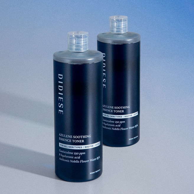 [디디에즈] 아줄렌 수딩 에센스토너 피부진정 열감 수분보습 스킨 대용량, 2개, 500ml