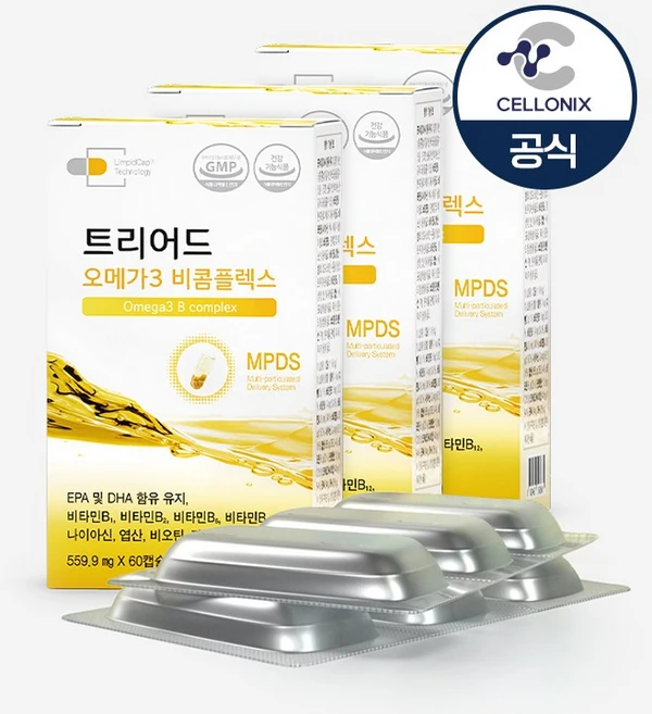 [공식]트리어드 [트리어드 오메가3 비콤플렉스]초임계 알티지 + 비타민B 콤플렉스로 혈행 건강과 활력 에너지를 한 번에, 3박스, 30회분 - 쿠팡