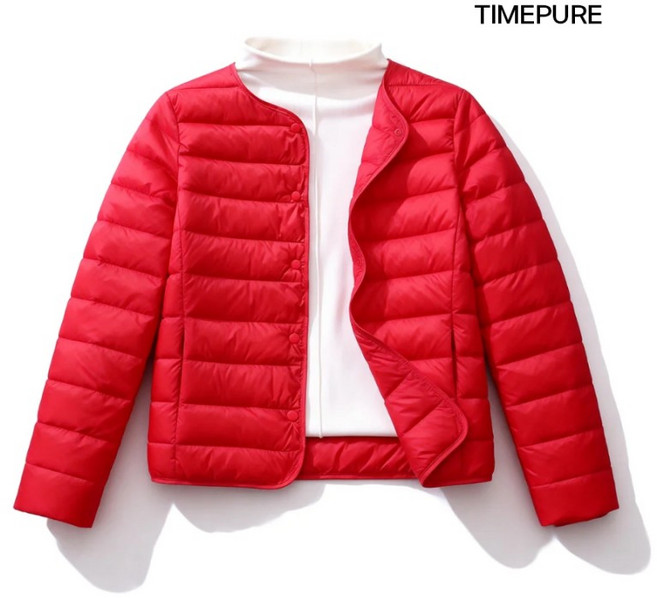 경량 다운 여숏 봄 가을 안감 패딩 라운드 브이넥 투웨이 패딩 코트 등산 골프복 이너 벌룬소매 패딩 코트