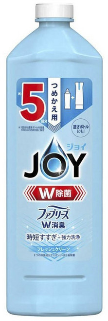 JOY W 악취 제거 헹굼 시간 단축 + 강력 세정 주방세제 프레시 그린 리필용, 1개