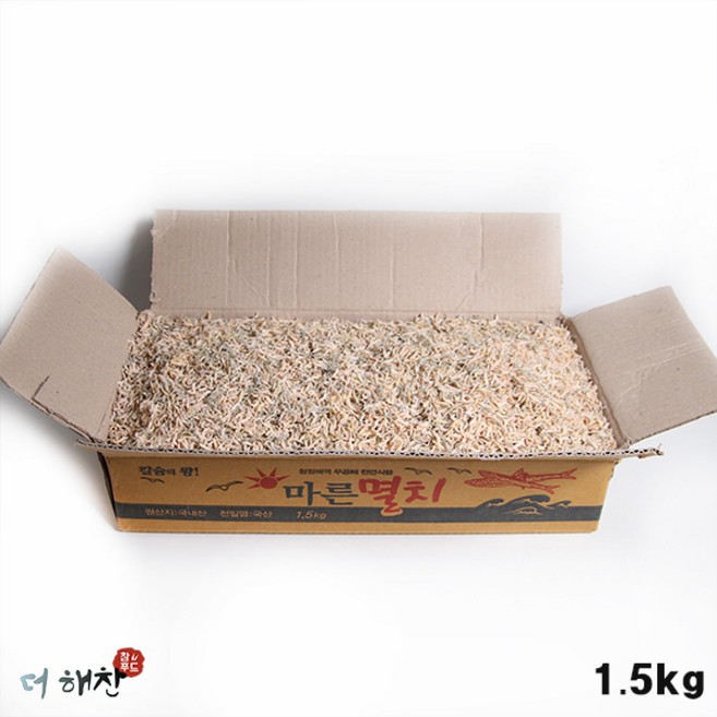 [더해찬] 국산/멸치새우1.5kg 업소용멸새 도시락반찬용 국물용, 1박스