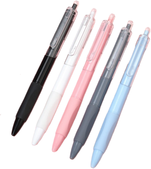 케이엠 부드러운 필기감 0.5mm 노크식 볼펜, 모란디, 1세트