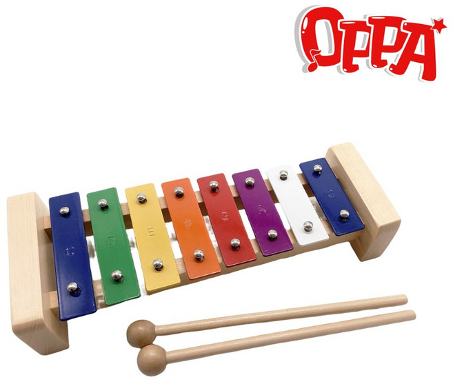 OPPA奧福樂 彩色鐵琴 附琴槌 幼兒律動兒童樂器 音樂啟蒙, 8音鐵琴, 1個