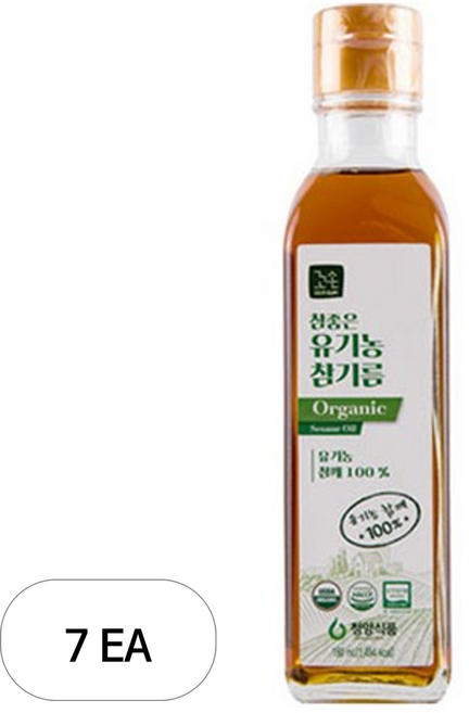 꼬손 청양식품 참좋은 유기농 참기름, 180ml, 7개