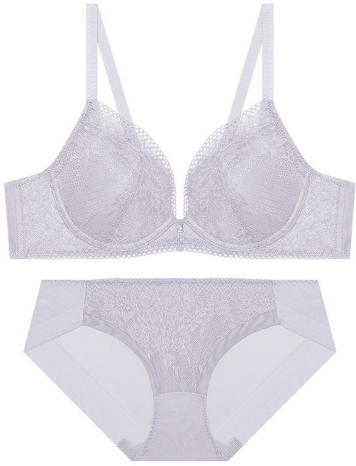 트라이엄프 레이스 소프트 와이어 커버업 블루그레이 브라 팬티 세트