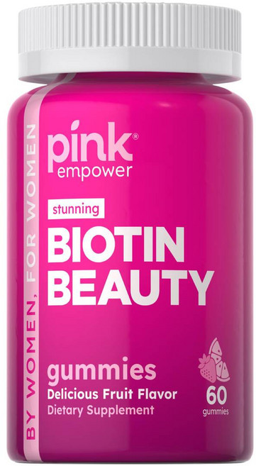 PINK 비오틴 뷰티 2500mcg 구미젤리 젤라틴프리 바이오틴젤리 Biotin 뷰티비타민 임산부 바이오틴 효소보조인자 여성을 위한 비오틴, 2개