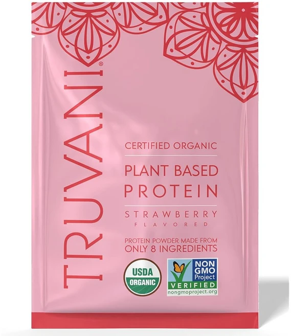 트루바니 비건 완두콩 단백질 파우더 딸기 식물성 1인분 케토 글루텐 유제품 프리 저탄수화물 설탕 첨가, Strawberry, 1 Ounce (Pack of 1), 1개 - 쿠팡