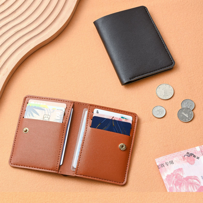 비니오 슬림 카드지갑 미니 반지갑 남녀공용 버튼형 카드수납 지갑