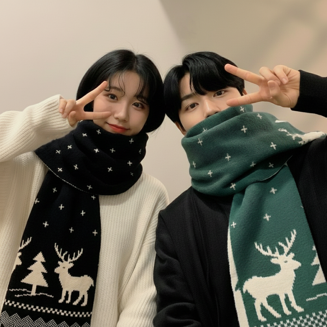 어썸유닛 크리스마스 커플 1+1 머플러