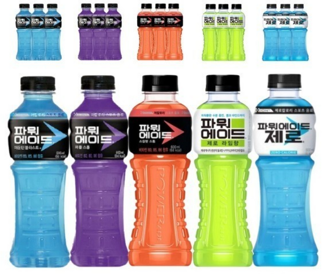 파워에이드 혼합 각 4페트 / 파워에이드 + 파워 제로 + 스칼렛 + 퍼플 + 파워 제로 라임향, 1개, 600ml