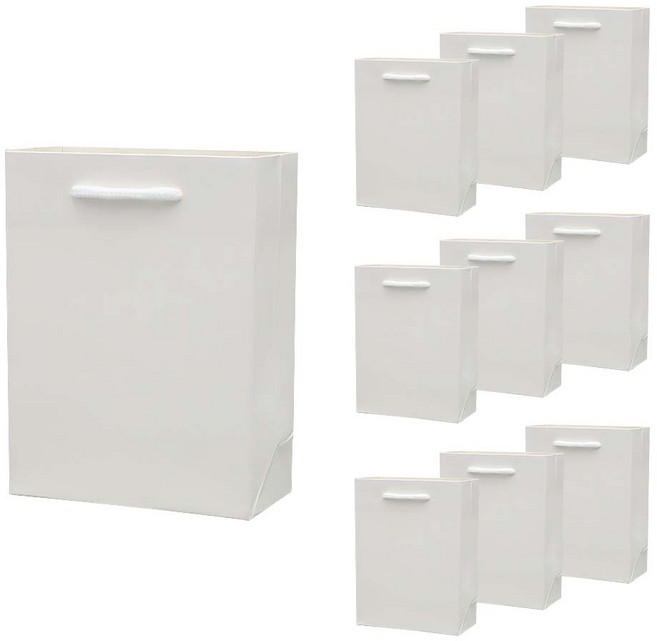 세모쇼핑백 튼튼한 고급 쇼핑백 10매입 선물용 종이가방 10p 무지쇼핑백 두꺼운 종이백 12종, 화이트@10매입@