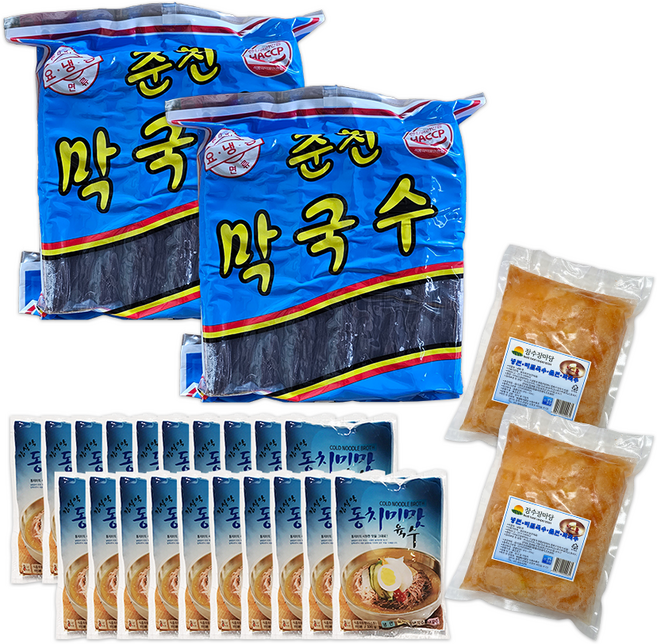 맛있는 참설악 동치미 막국수 세트 / 막국수 1개 + 동치미육수 10봉 + 냉면무 1개, 2세트, 5.8kg