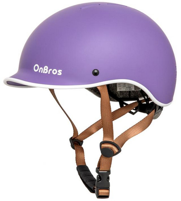 OnBros 腳踏車頭盔 戶外公路通勤 滑板運動騎行, 紫色, 1個