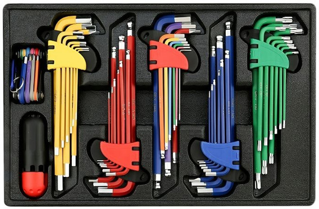 tinduo CR-V 합금강 육각렌치 볼렌치 별렌치 접이식 포켓 육각 렌치 55종 세트, 1세트