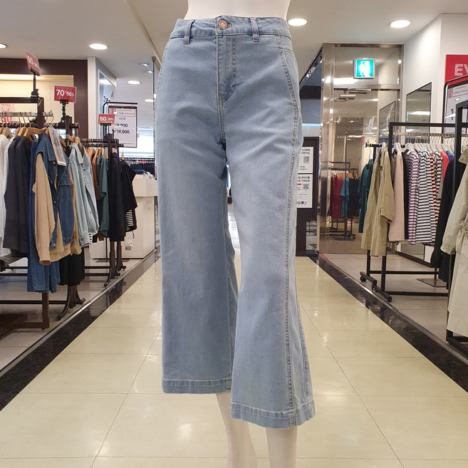 샤트렌 와이드핏 데님 청바지 세로 절개라인으로 날씬하게 보이는 여성 통 청바지(마지막 최종 할인가)