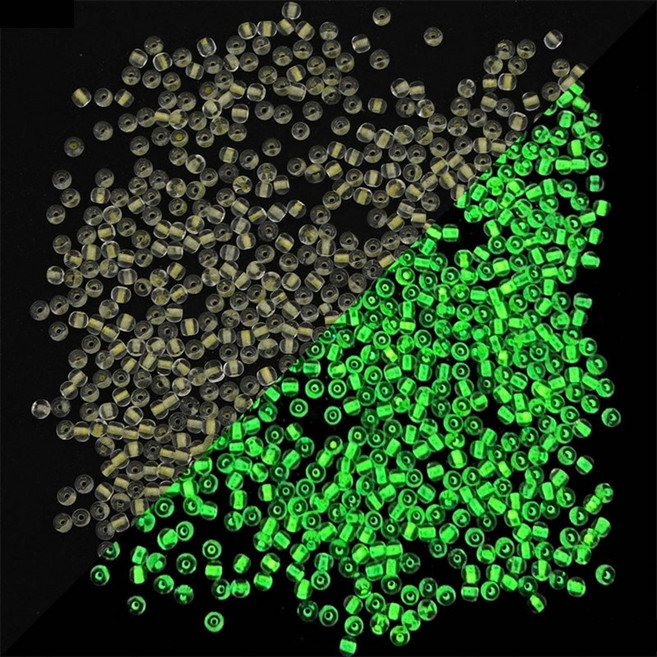 660개입 야광 구슬 어둠 속에서 빛나는 UV 반응형 발광 구슬 팔찌 및 액세서리 제작용 장식 재료, 노란색, 1개
