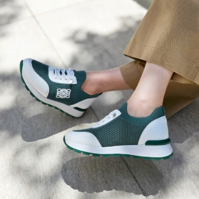 알로 니트 홀 여성 키높이 스니커즈 5cm