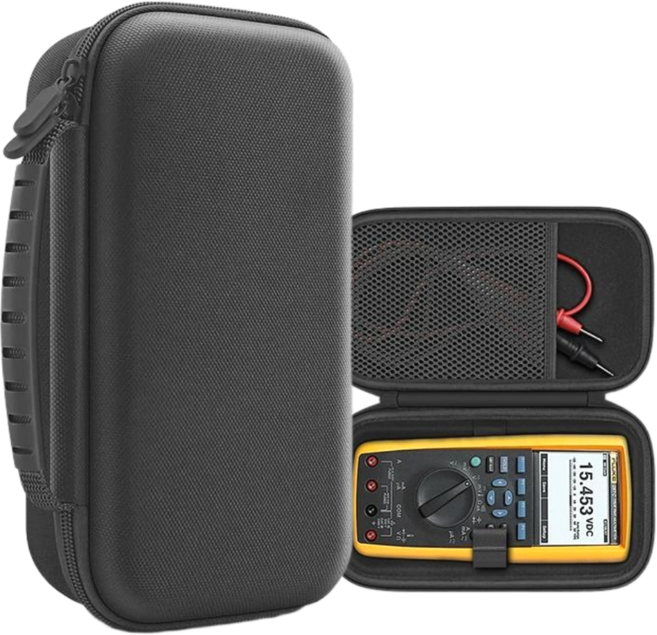 (멀티미터 비매품)FLUKE 멀티미터 휴대용 케이스 측정기 고급 하드쉘 충격 방지 멀티 파우치 플루크 EVA 산업용 융 F287C F289C F1503 F1508, 1개, 블랙