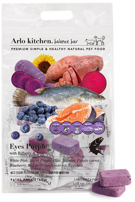 알로키친 반려견 초기 백내장 자연식 아이즈퍼플 40개입 (160g), 1개, 160g, 흰살생선