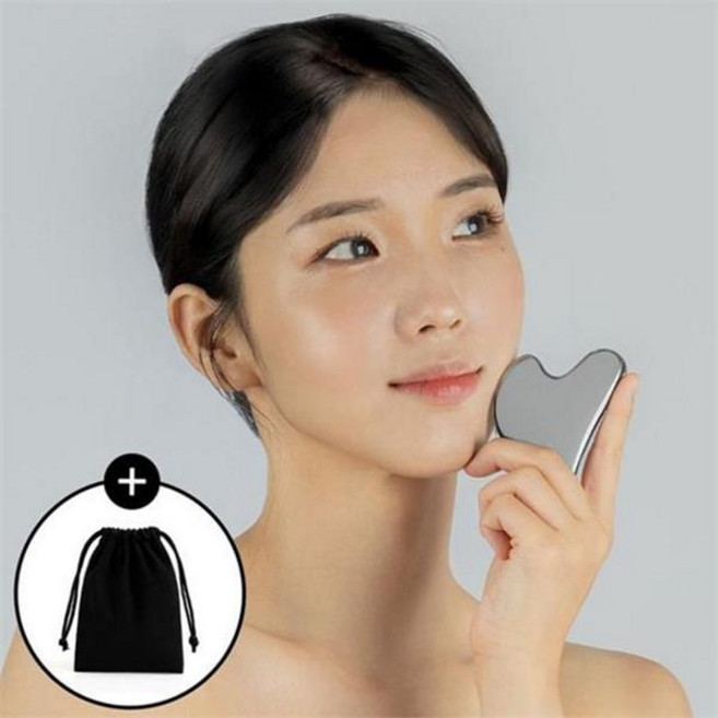 얼굴 괄사 스테인리스 플레이트 바디 스텐 괄사 림프 홈케어 휴대용 관리기 리프팅 승모근 페이스 피부