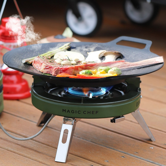 매직쉐프 캠핑 가스 버너 휴대용 고화력 해바라기 강염 이소가스 그리들 스토브, 1개, 단품