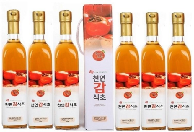 감익는마을 음용식초 항아리 3년 숙성 감식초 500ml - 자연침전 자연발효 무설탕 무첨가 프리미엄 건강식초 2병 1세트, 6개