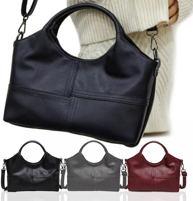 부드러운 가죽 여성 토트백 효도백 엄마 어머니 선물 숄더백 크로스백 체크무늬 핸드백 - 샤프 소프트백/