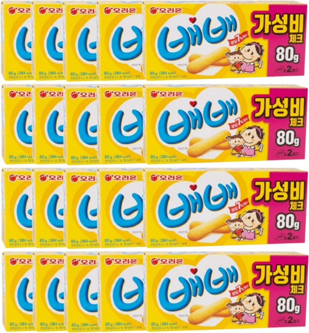 오리온 배배 80g 20개