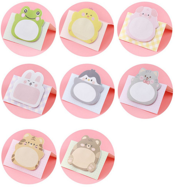 일상채움 미니 동물 캐릭터 점착 메모지 동물 8종 x 2세트