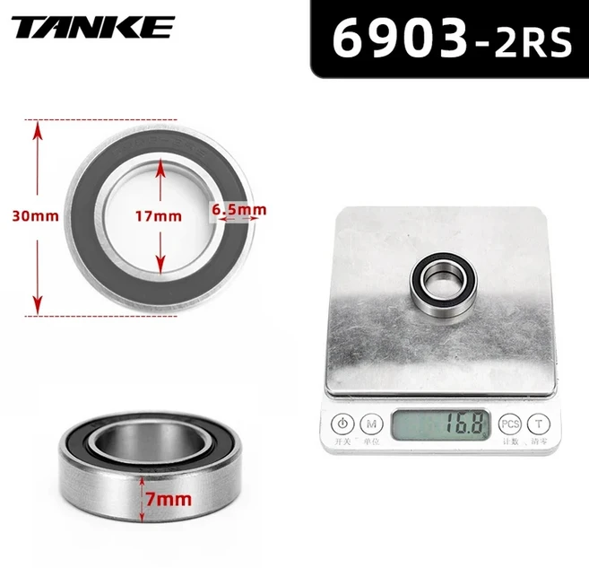 자전거 허브 NBK 베어링 Palin 16257 또는 6902 또는 6804 또는 6903 TANKE TH-390 자전거 액세서리 용 2RS, 05 6903-2RS 2pcs