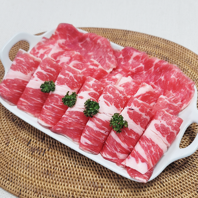 수입 미국산 차돌박이 구이용 500g 소분포장 총1kg 냉동 소고기 더예쁜한우, 2개