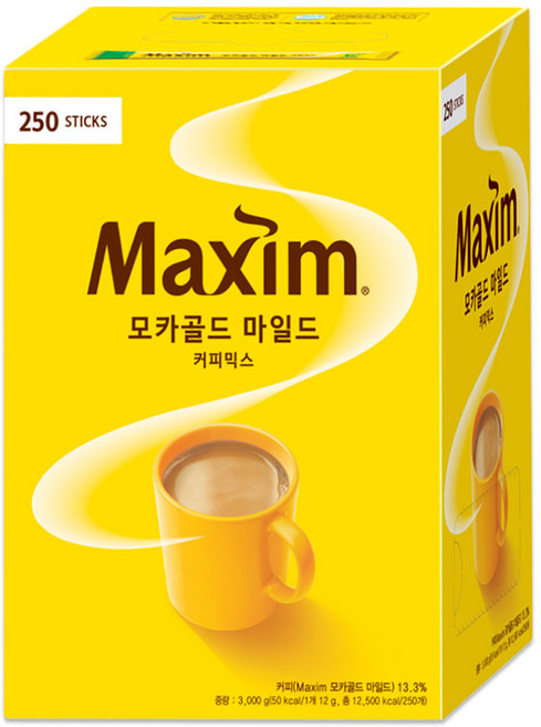 맥심 모카골드 마일드 커피믹스 250개입, 12g, 1개