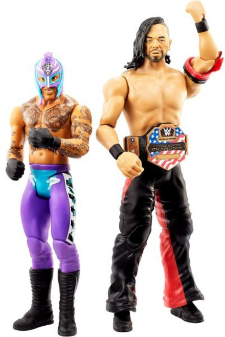 WWE 레이 미스테리오 대 나카무라 신스케 배틀 팩 시리즈 62 두 개의 6인치 관절 액션 피규어 및 링 기어 포함, WWE 레이 미스테리오 대 나카무라 신스케 배틀 팩 시