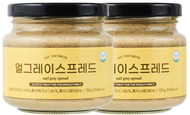 프프프 얼그레이 스프레드 잼 달콤한 맛, 2개, 130g