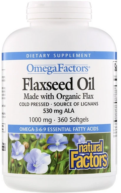 네추럴팩터스 오메가팩터 아마 씨 오일 1000mg 소프트젤, 360정, 1개 - 쿠팡