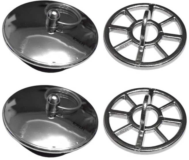 본라이프 최근생산 국산 크롬 욕조마개 세트 욕조거름망 욕조마개 욕조 배수구 마개 욕조 거름망, 수량-2세트