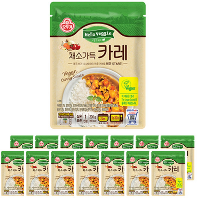 오뚜기 헬로베지 채소가득 카레 200g+14개 1박스, 14개, 200g