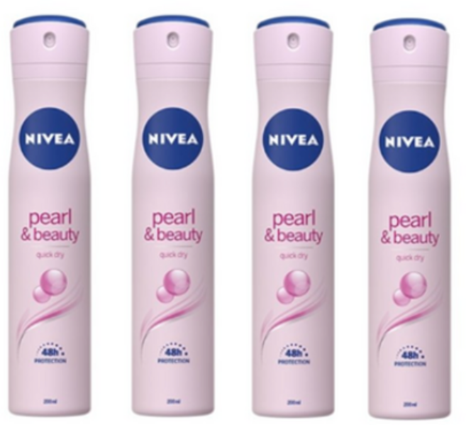 니베아 펄 앤 뷰티 데오드란트 스프레이타입, 200ml, 200ml, 4개