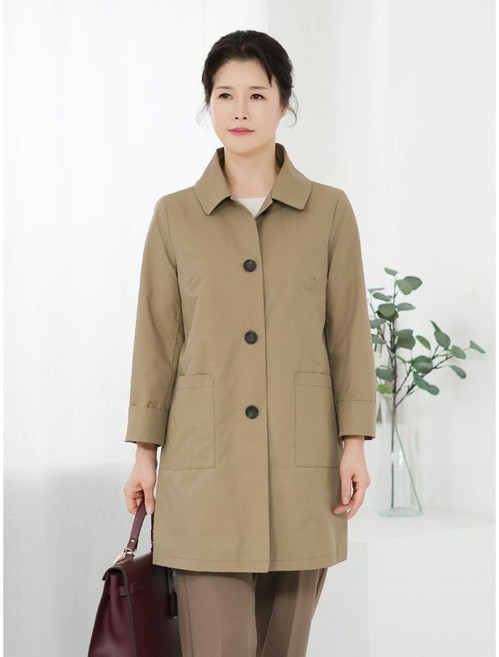 모슬린 엄마옷 카라 바바리 하프자켓 MQG125872 마담 미시 중년여성 빅사이즈 할머니옷 50대 60대 70대