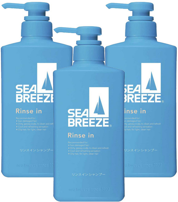 씨브리즈 린스 인 샴푸, 3개, 490ml