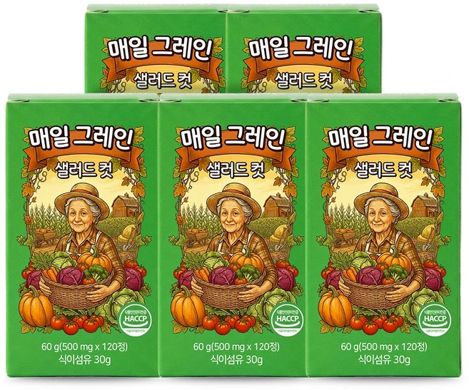 매일 그레인 샐러드 컷 VIP, 5개, 120정 - 쿠팡