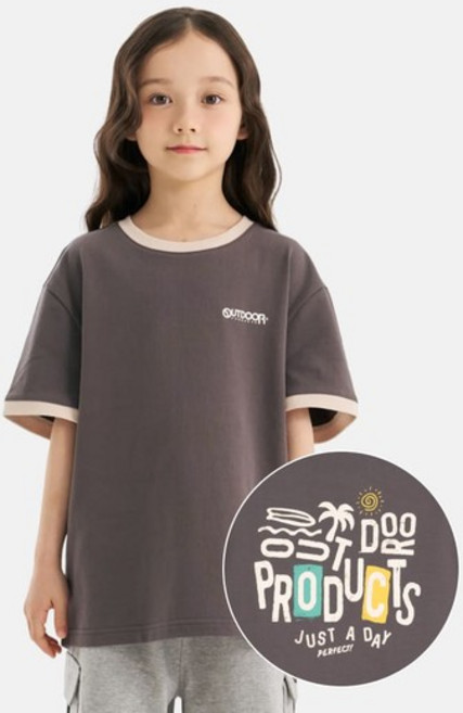 링거 백 그래픽 반팔 티셔츠 (차콜) OD262ISS13_CHC