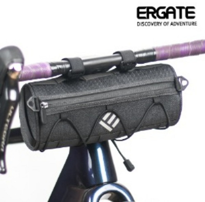 얼게이크 자전거 사이클 가방 원통형 핸들바백 EH-01, 블랙, 1개