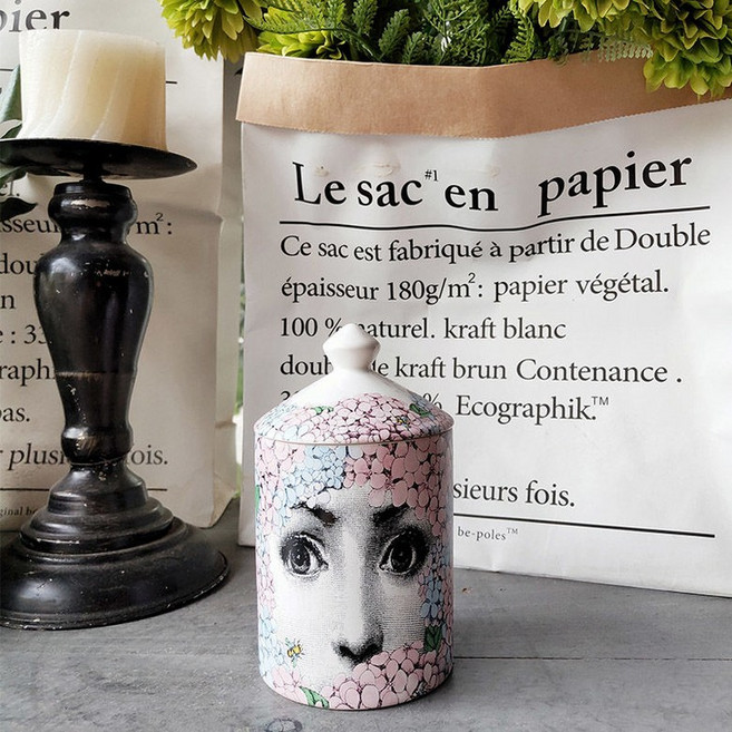 오브제 캔들 공병 인테리어 케이스 장식 스타일 캡포함 용기 디퓨저공병 헥사곤 유리용기, 라이트 플라워