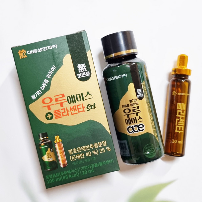 대웅생명과학 우루에이스(100mL)+플라센타(20mL) 1세트 헛개나무열매 밀크씨슬 돈태반 함유 드링크, 120ml