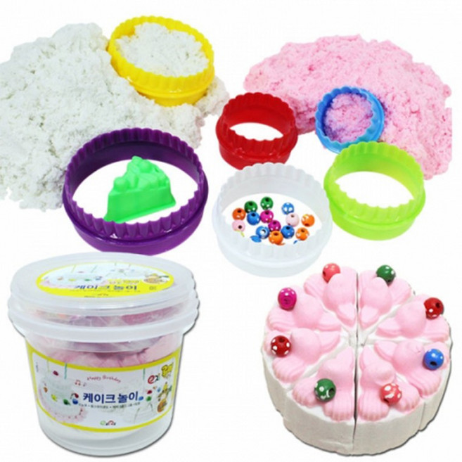 뚝딱 루미샌드 모래놀이 1.5L 케이크놀이 만들기 교구 재료, 1개