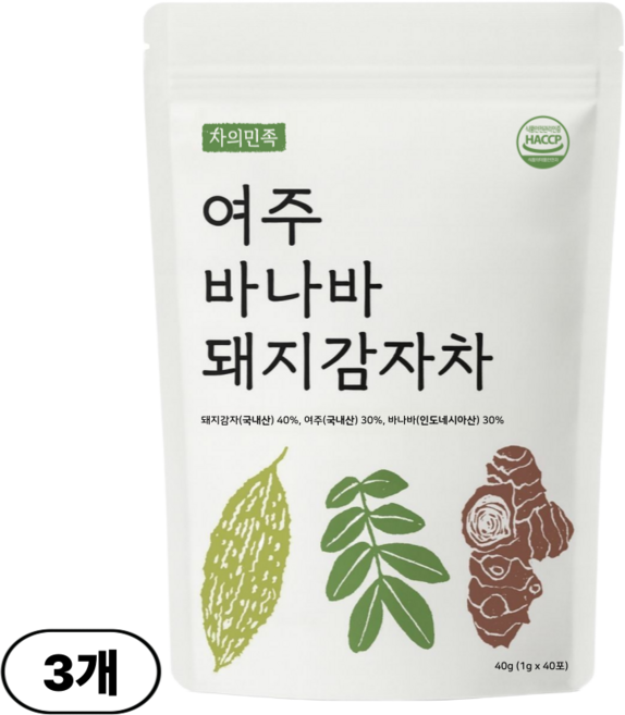 차의민족 여주 바나바 돼지감자차, 40g, 3개