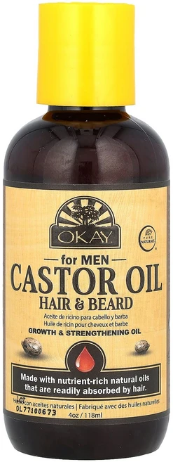 오케이 퓨어 내추럴스 캐스터 오일 모발 및 수염 관리용 남성용 118ml (4oz) OKA-02330 - 쿠팡