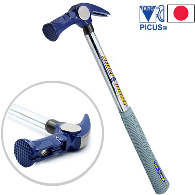 일본산 스틸 자석 장도리 빠루망치 450mm(중) 피코스 목수망치 그레이그립, 1개