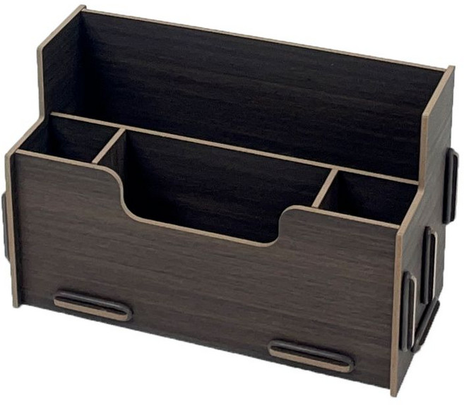 올지 필기구정리함 연필꽂이 사무실 펜꽂이 정리함 원목, 다크브라운